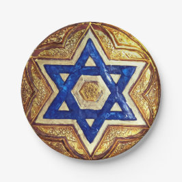 Prato De Papel Estrela de David Plates, Placa de Papel Redonda de