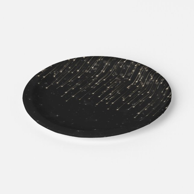 Prato De Papel Estrelas Cadentes Brilhantes Festa de Engajamento  (Inclinado)