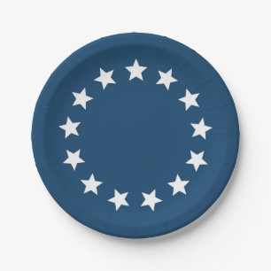 Prato De Papel Estrelas coloniais americanas da bandeira
