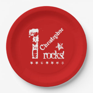 Prato De Papel Estrelas de Grunge de Design Diagonal de Aniversár