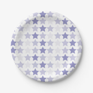 Prato De Papel Estrelas de Ombre Azul Patriótica