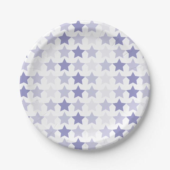 Prato De Papel Estrelas de Ombre Azul Patriótica (Frente)