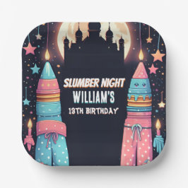 Prato De Papel Estrelas do sono 13 do Sleepover SlumbParty