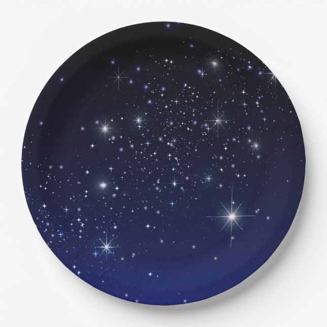 PRATO DE PAPEL ESTRELAS NO ESPAÇO (Frente)