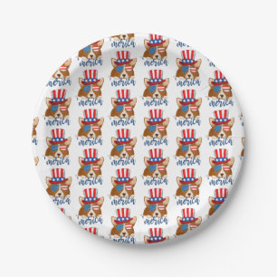 Prato De Papel Estrelas Patrióticas e Stripes Chapéu e Óculos Cor