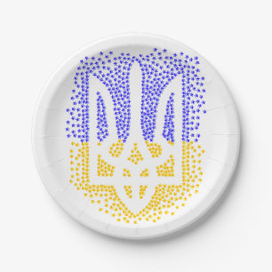 Prato De Papel Estrelas ucranianas de dispersão de trizub