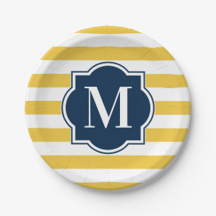 Prato De Papel Estrias Amarelas