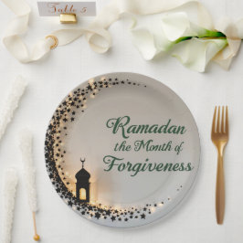 Prato De Papel Etiqueta de presente tema Ramadan Kareem para cele