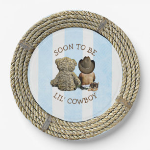 Prato De Papel Étnica em breve será Chá de fraldas de Lil'Cowboy
