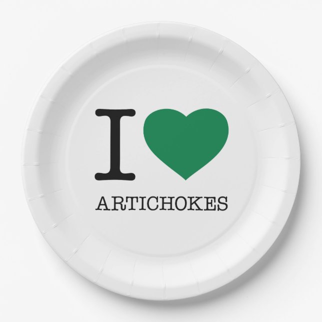 PRATO DE PAPEL EU AMO ARTICHOKES (Frente)