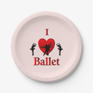 Prato De Papel Eu Amo Ballet