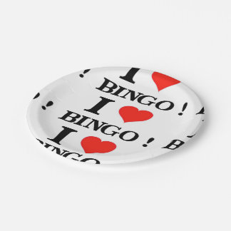 Prato De Papel Eu Amo Bingo