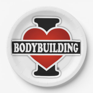 Prato De Papel Eu amo Bodybuilding