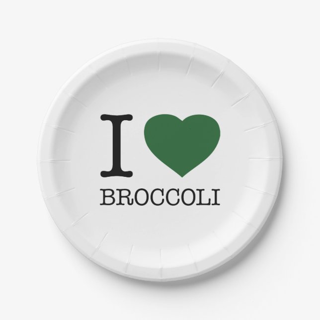 PRATO DE PAPEL EU AMO BROCCOLI (Frente)