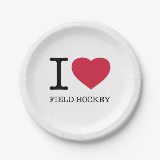 PRATO DE PAPEL EU AMO CAMPO HOCKEY