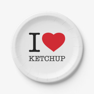 PRATO DE PAPEL EU AMO KETCHUP
