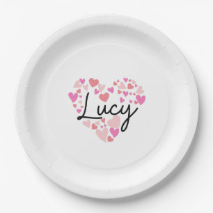 Prato De Papel Eu amo Lucy