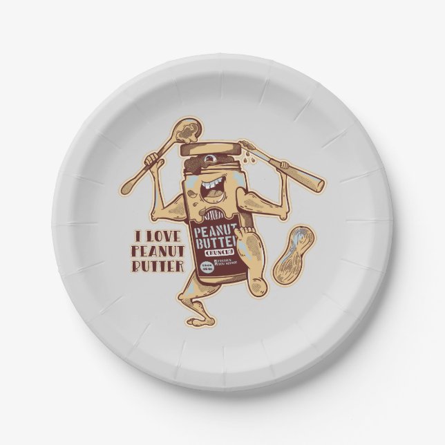 PRATO DE PAPEL EU AMO MANTEIGA DE PEANUA (Frente)