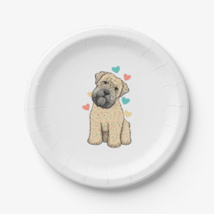 Prato De Papel Eu Amo Meu Coração De Cachorro De Terrier, Com Cas