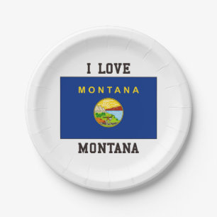 Prato De Papel Eu amo Montana