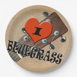 PRATO DE PAPEL EU AMO O BLUEGRASS