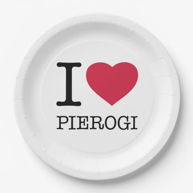 PRATO DE PAPEL EU AMO PIEROGI (Frente)