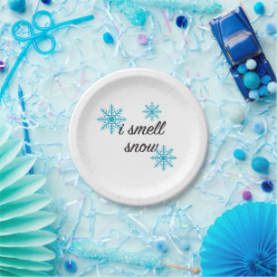Prato De Papel Eu Cheiro Snowflake Motif