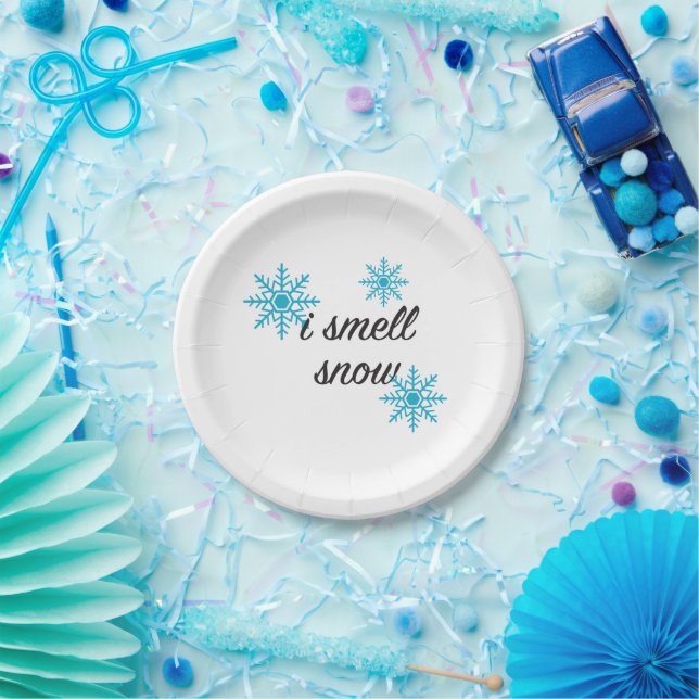 Prato De Papel Eu Cheiro Snowflake Motif (Festa)