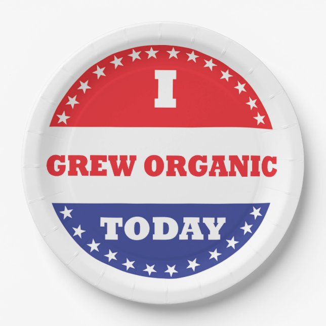 Prato De Papel Eu Cresci Orgânico Hoje (Frente)