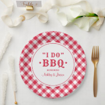 Eu Faço CHURRASCO Red Gingham Personalizado Monogr