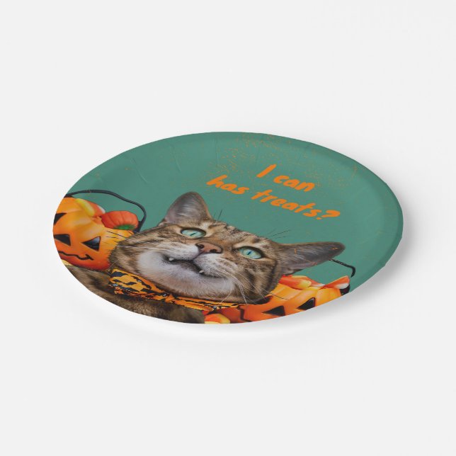 Prato De Papel Eu Posso Ter Ameaças Em Placas De Papel Redondas (Inclinado)