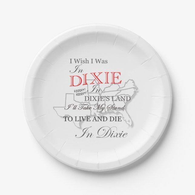 Prato De Papel Eu Queria Estar No Dixie Party Plates 8 Count (Frente)