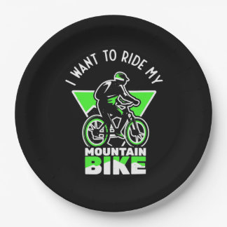 Prato De Papel Eu Quero Andar Na Minha Bicicleta De Montanha
