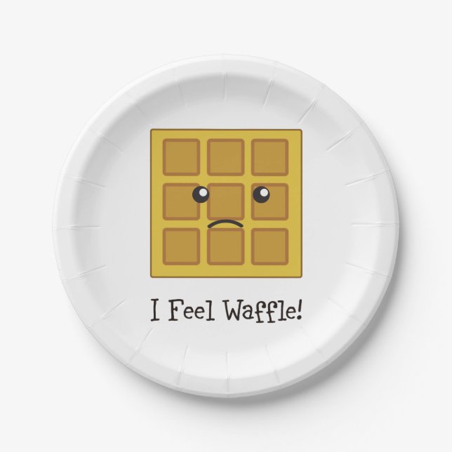 Prato De Papel Eu sinto Waffle! (Frente)
