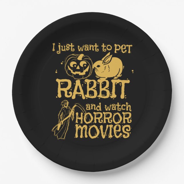 Prato De Papel Eu Só Quero Pet Rabbit E Halloween (Frente)