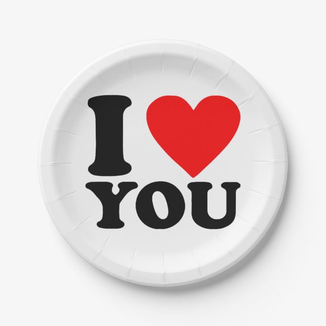 Prato De Papel Eu Te Amo (Frente)