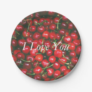 Prato De Papel Eu Te Amo - Cherry design