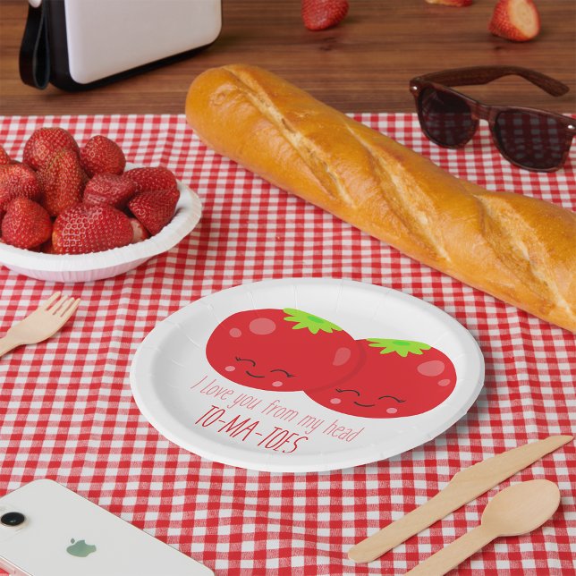 Prato De Papel Eu Te Amo De Meus Tomates De Cabeça (Criador carregado)