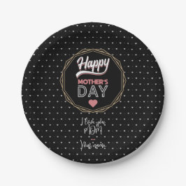 Prato De Papel Eu te amo mãe