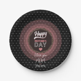 Prato De Papel Eu te amo mãe