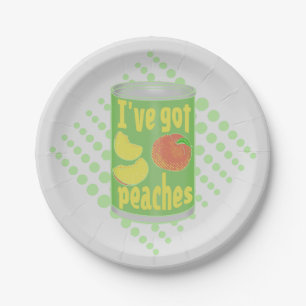 Prato De Papel Eu tenho pêssegos Tin de fruta