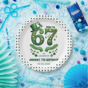 Prato De Papel Eu tinha 6 anos, agora tenho 7. Dia de São Patríci