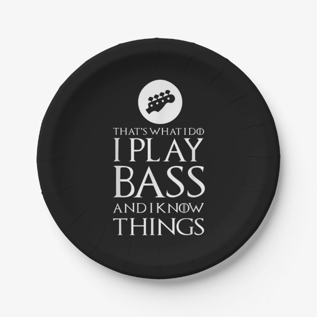 Prato De Papel Eu Toco Violão Bass Engraçado (Frente)