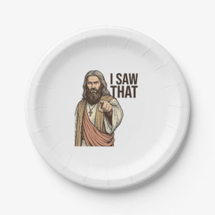 Prato De Papel Eu Vi Aquele Ponto Religioso Gravura Vintage Camis