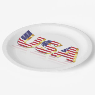 Prato De Papel EUA - Estados Unidos da América - Bandeira - Patr