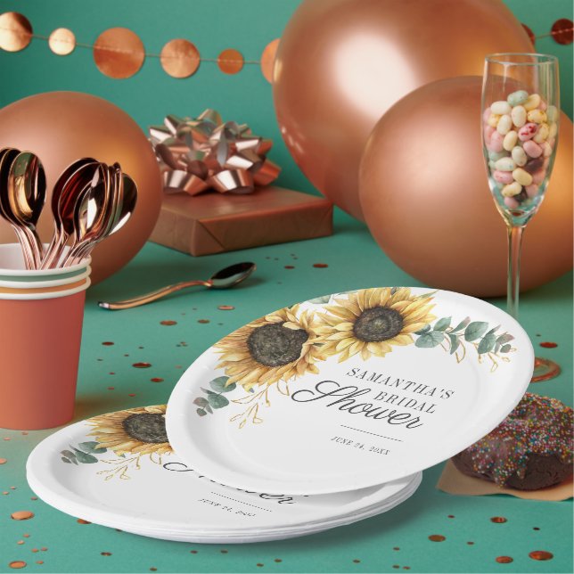 Prato De Papel Eucalipto Verdura Floral Girassol (Múltiplo)