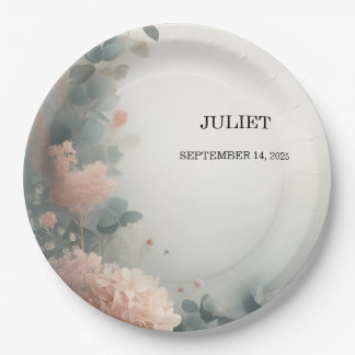 Prato De Papel Eucalyptus Lace Tulle Dusty Chá de panela Azul