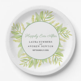 Prato De Papel Eucalyptus verde sai feliz para sempre