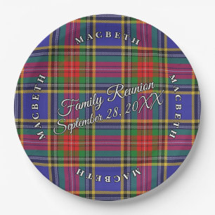 Prato De Papel Evento Clan MacBeth Tartan do Classic Scots