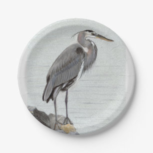 Prato De Papel Excelente Blue Heron